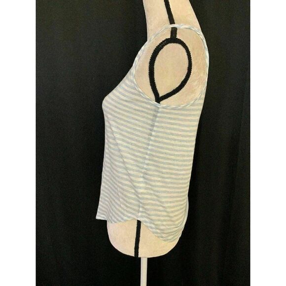 J Brand Blue White Striped Scoop Neck Tank top - Picture 3 of 8
